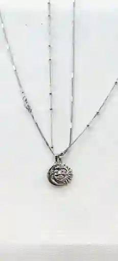 Juego De Cadenas En Rodio Sol Y Luna