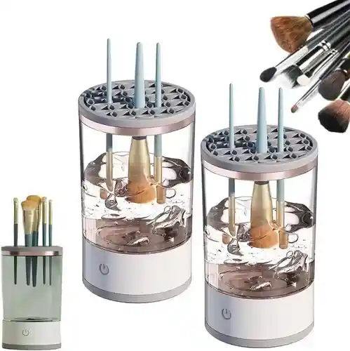 Limpiador De Brochas De Maquillaje Eléctrico Usb Practico Color Blanco