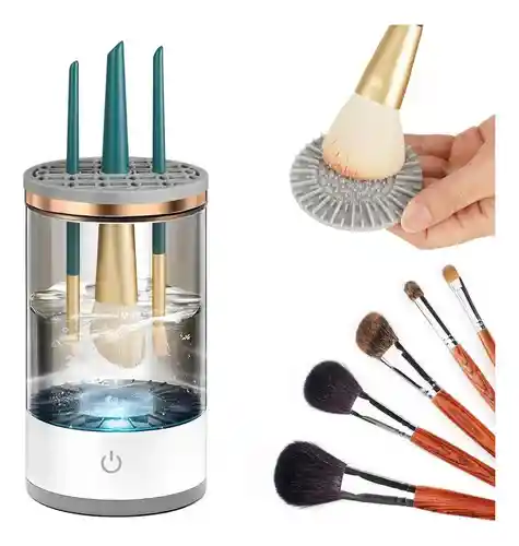 Limpiador De Brochas De Maquillaje Eléctrico Usb Practico Color Blanco