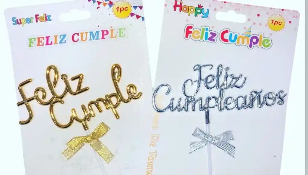 Letrero Cake Topper Para Pastel Feliz Cumpleaños Colores Surtidos