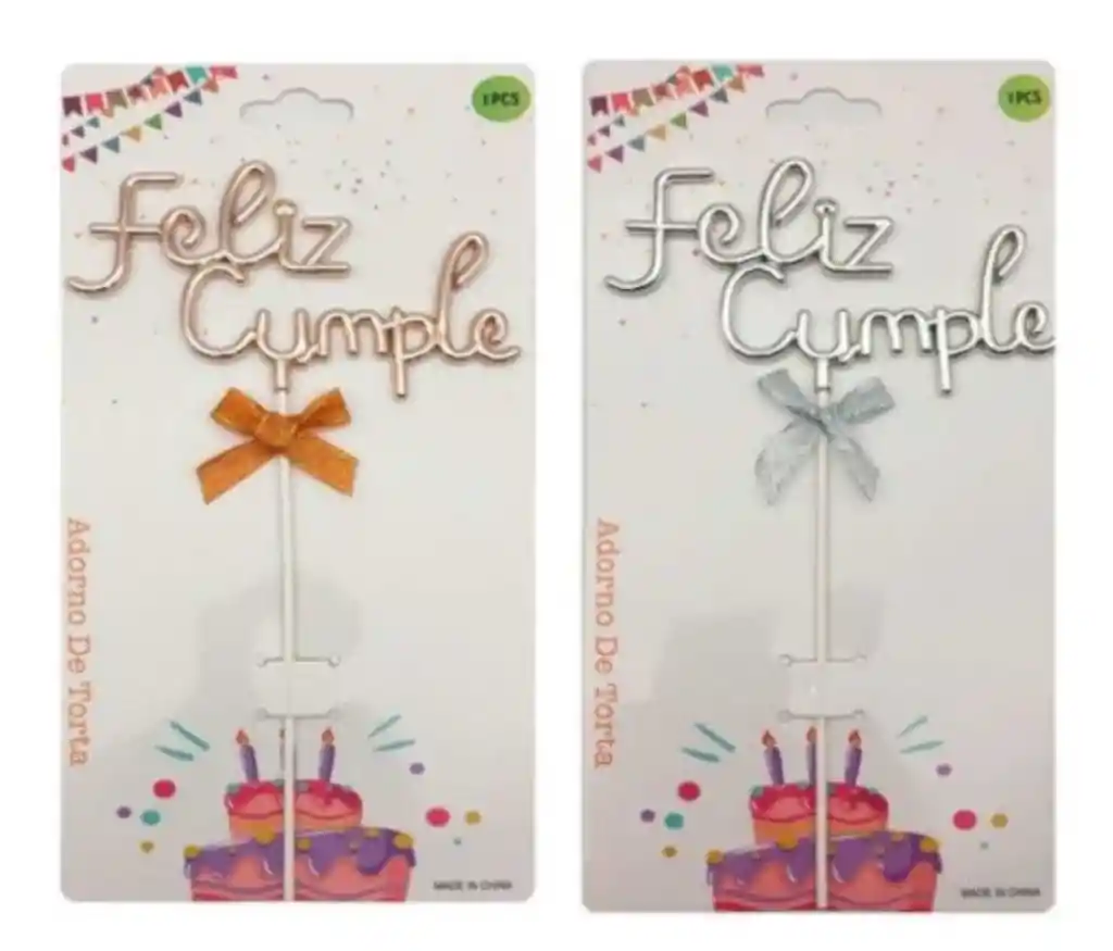Letrero Cake Topper Para Pastel Feliz Cumpleaños Colores Surtidos