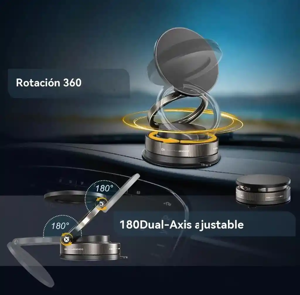 Soporte Magnético Para Teléfono Móvil Ajustable 360 (negro)