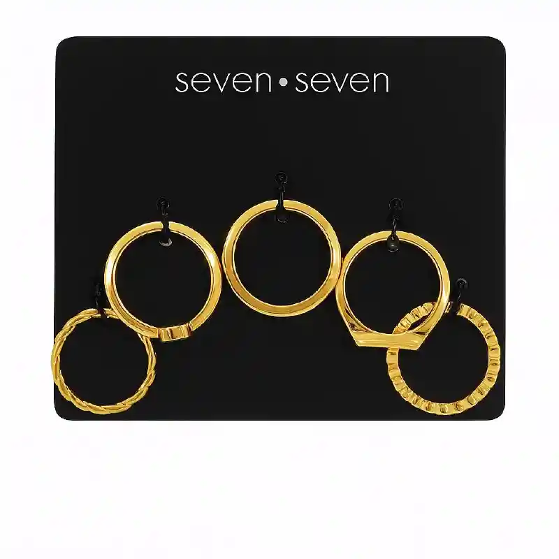 Set X5 Anillos Abstractos Style| Color Dorado - F1 21-0101053