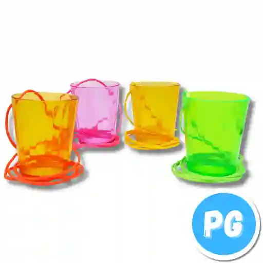 Paquete Copa Aguardientera Plastica Con Cordon X12 Unds Surtido