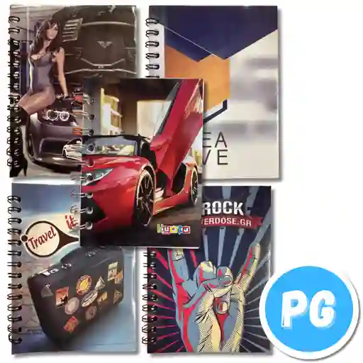 Mini Cuaderno Argollado Cuadros 70 Hojas Motivo Hombre