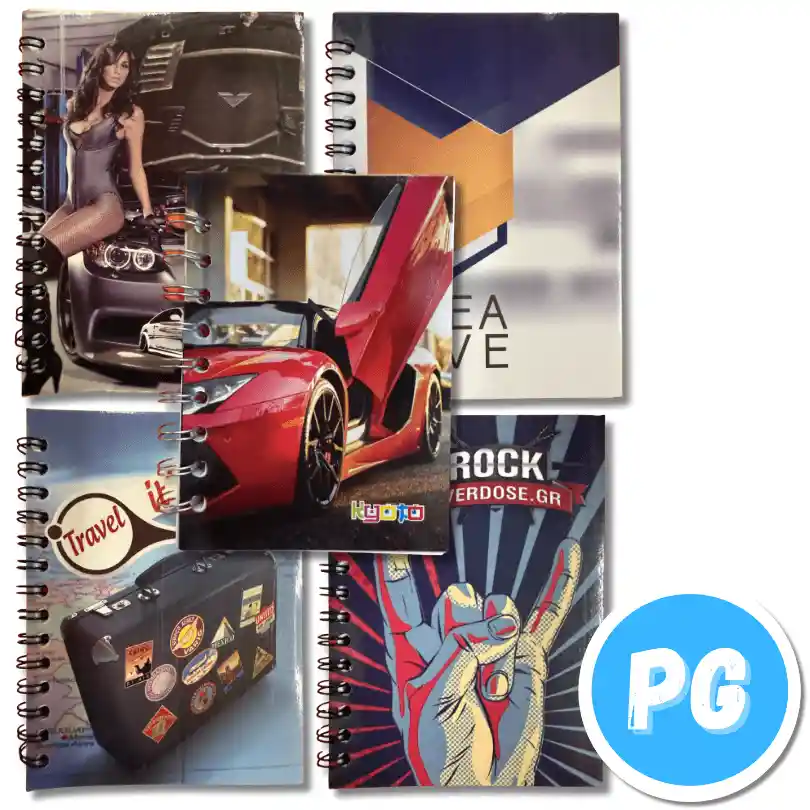 Mini Cuaderno Argollado Cuadros 70 Hojas Motivo Hombre