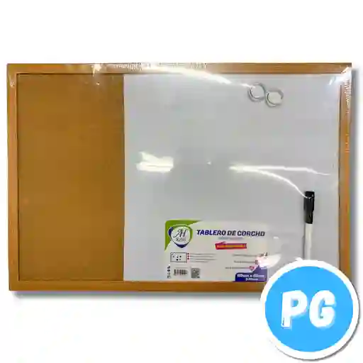 Tablero Mix En Madera (acrilico Y Corcho) 40x60 Centimetros