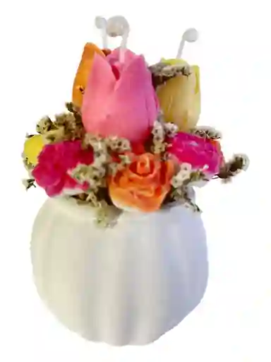 Ramo De Tulipanes De Amor - Ramo De Flores Tulipanes Y Rosas En Vela - Regalos De Amor Y Amistad			
