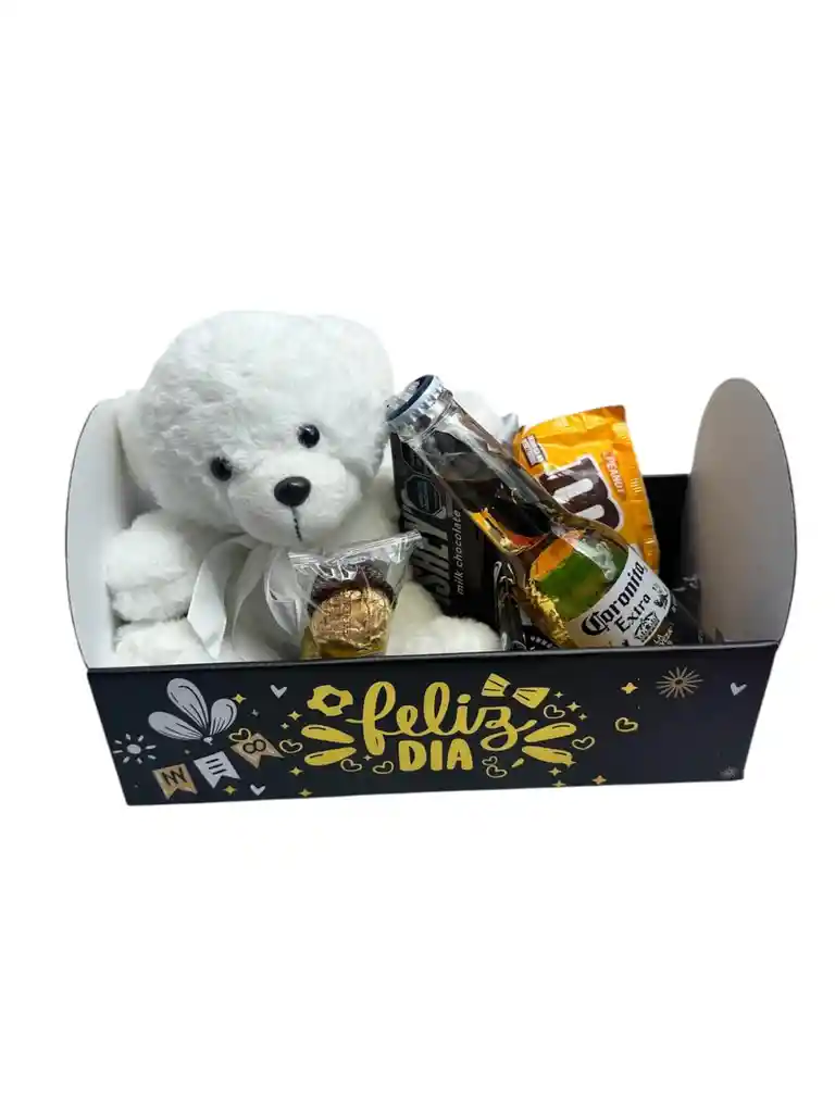 Caja "feliz Dia" Con Peluche