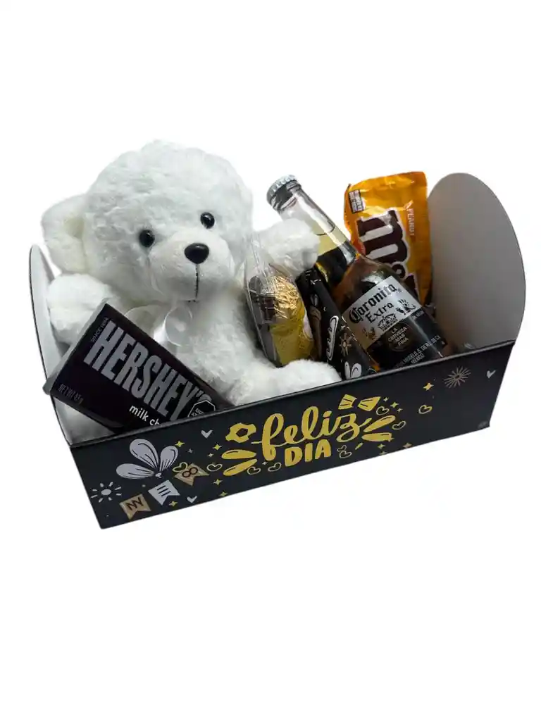 Caja "feliz Dia" Con Peluche