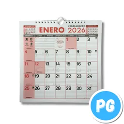 Programador (calendario) Mediano Pared 2026 Cuadrado 24x24 Centimetros