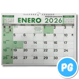 Programador (calendario) Grande Pared 2026 Horizontal 26x35 Centimetros