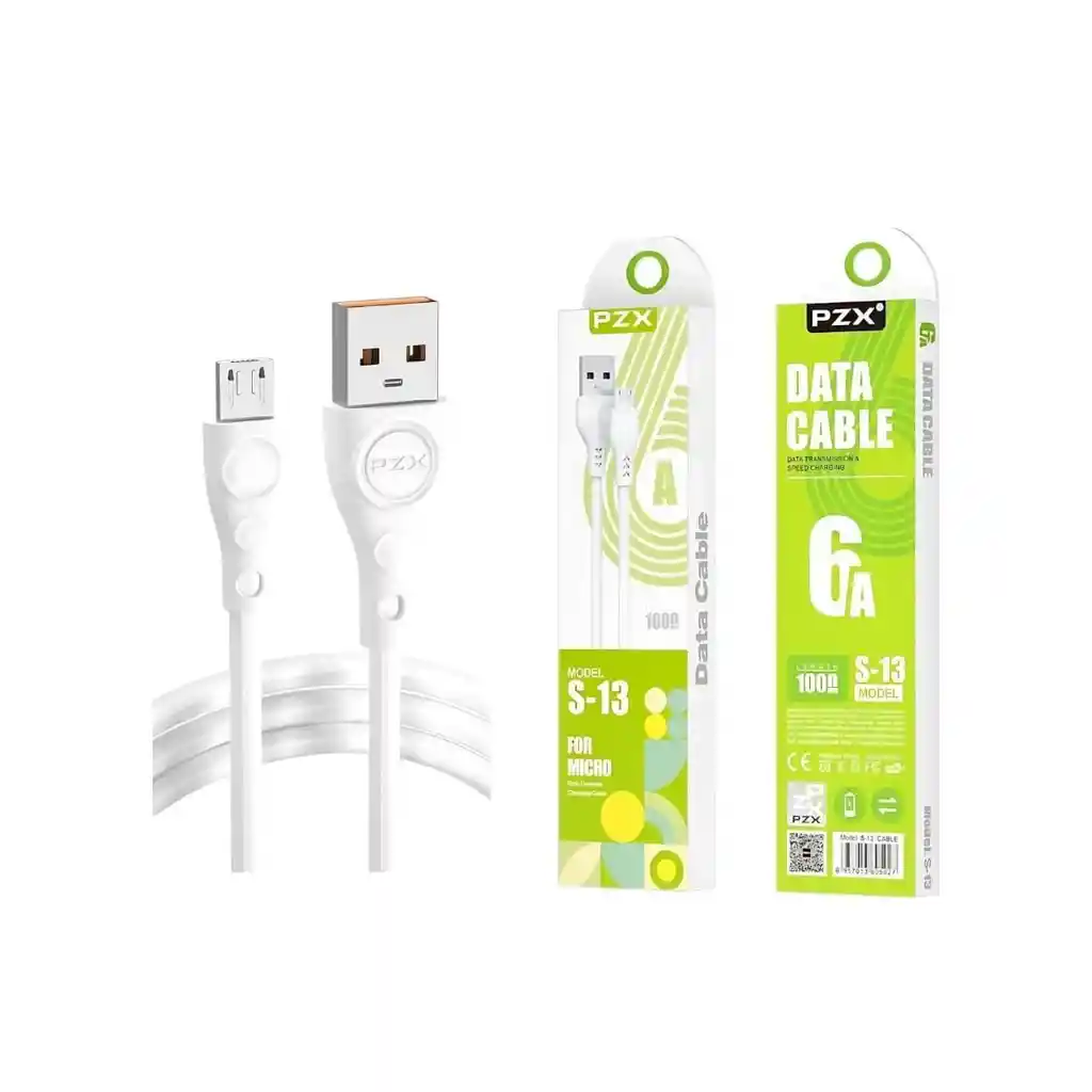 Cable De Datos Y Carga Micro Usb-v8 Pzx S-13