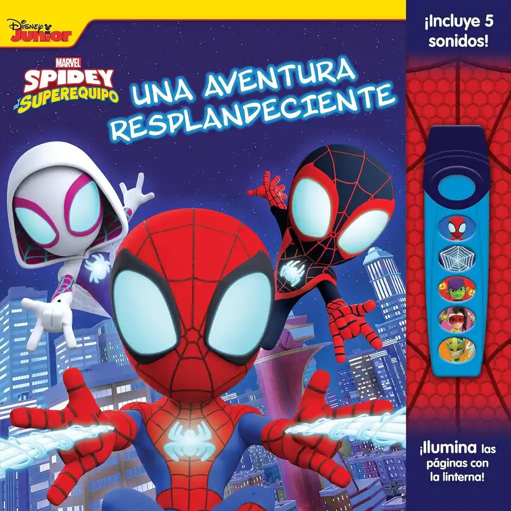 Libro Interactivo Spidey Y Su Superequipo Con Linterna Niños