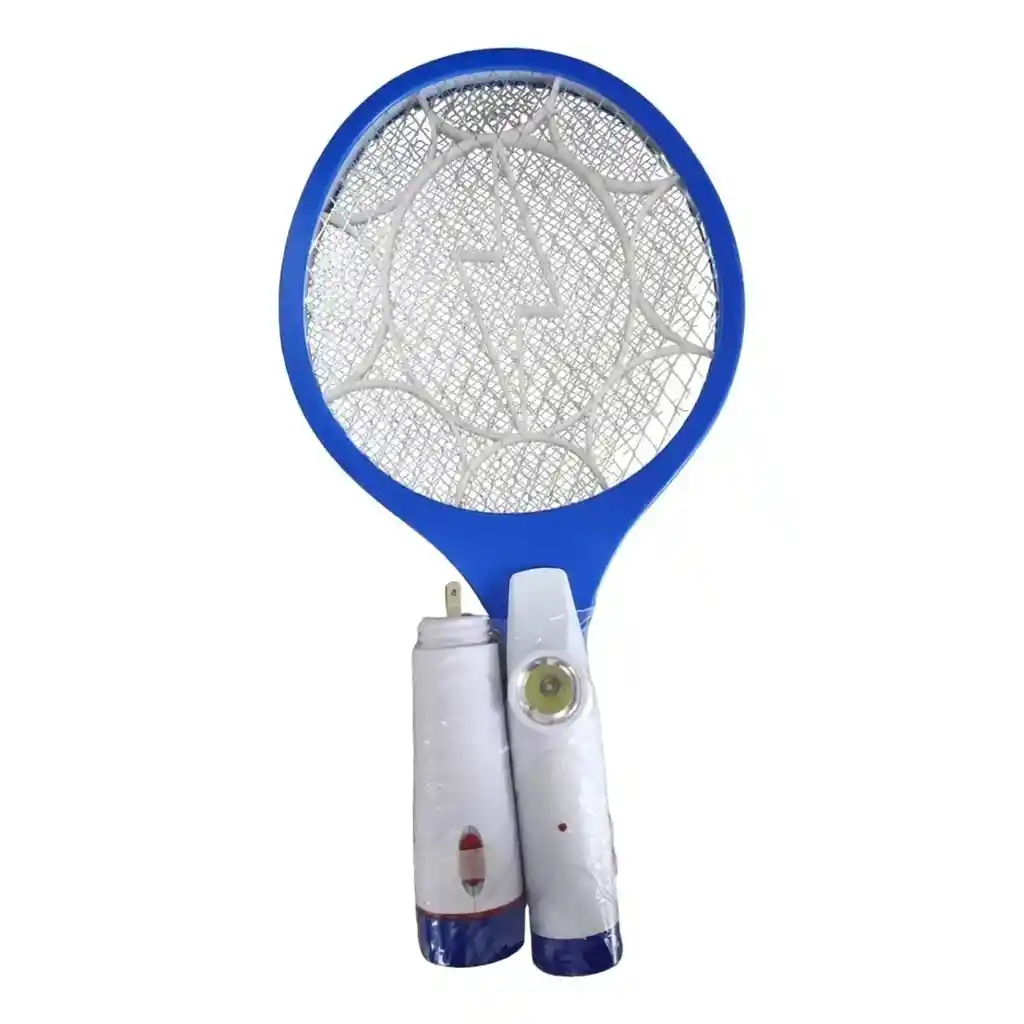 Raqueta Mata Zancudos 2 En 1 Con Linterna Recargable