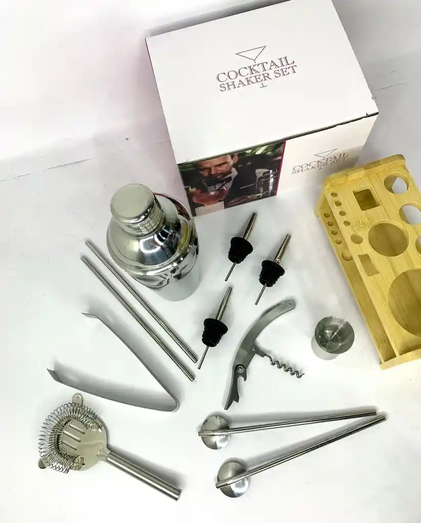 Set Coctelero Profesional 🍸 Completo Con Base Organizadora | Ideal Bares & Casa