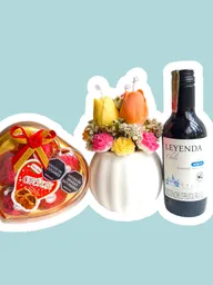 Regalo Especial Tu Mi Persona Favorita En El Mundo Con Vino, Chocolates Y Ramo De Velas - Feliz Dia - Feliz Cumpleaños - Amor Y Amistad