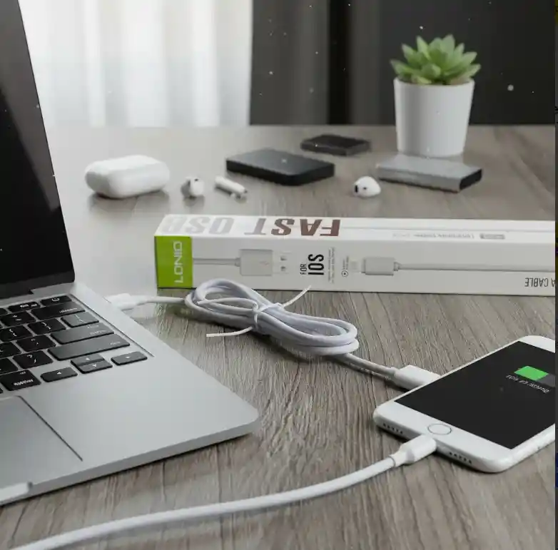 Cable Usb A Iphone 1 Metro – Carga Rápida Y Transferencia De Datos