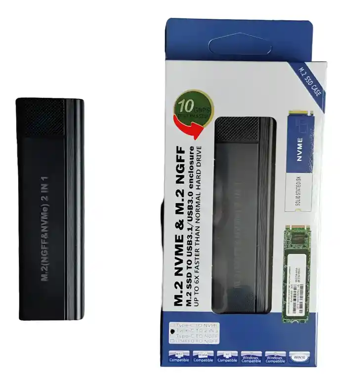 Caja Externa Para Disco Ssd M.2 Nvme Y Ngff Sata – Usb 3.1/3.0 Tipo C