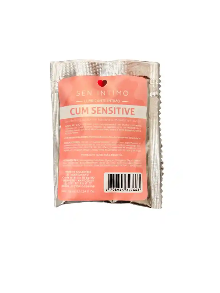 Lubricante Cum Sensitive Femenino 7ml Sen Íntimo.