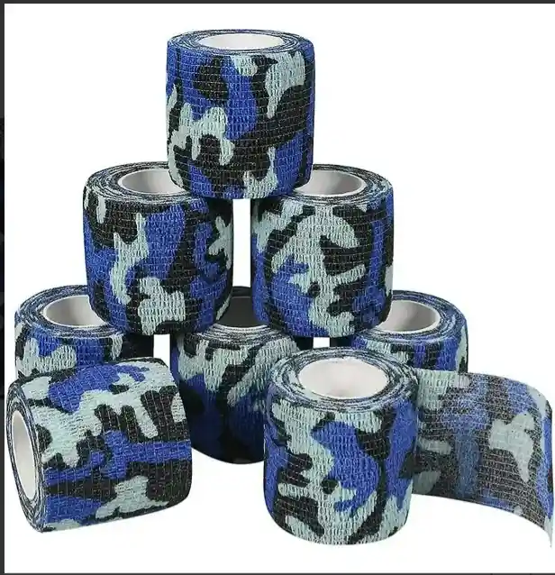 Cinta Cohesiva, Cinta Autoadhesiva, Venda Elástica Estampada Azul Militar