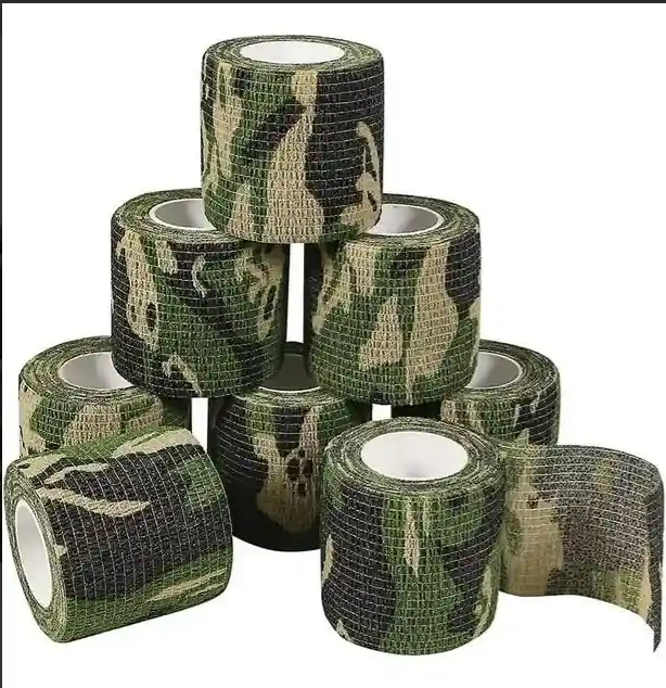 Cinta Cohesiva, Cinta Autoadhesiva, Venda Elástica Estampada Verde Militar
