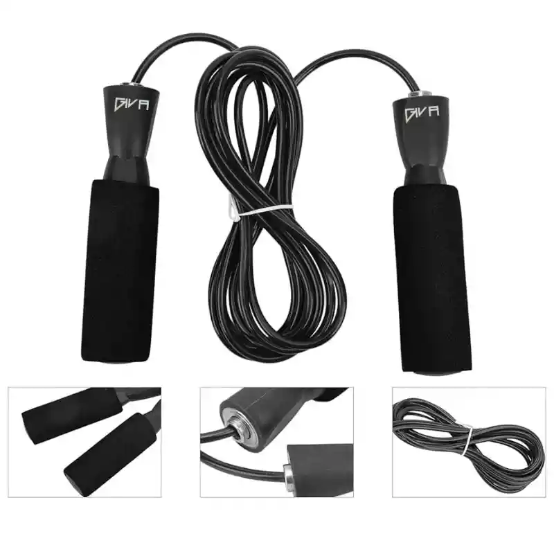 Lazo Siliconado Fitness Cuerda Para Saltar Color Negro