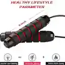 Lazo Guaya Cuerda Para Saltar Fitness Color Negro Con Rojo