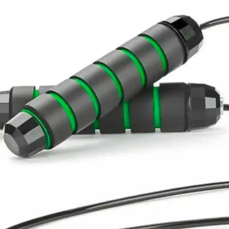 Lazo Guaya Cuerda Para Saltar Fitness Color Negro Con Verde