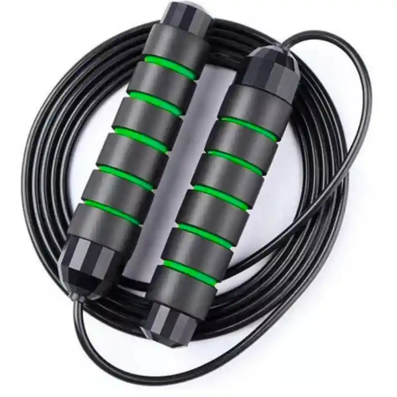 Lazo Guaya Cuerda Para Saltar Fitness Color Negro Con Verde
