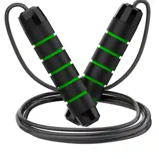 Lazo Guaya Cuerda Para Saltar Fitness Color Negro Con Verde