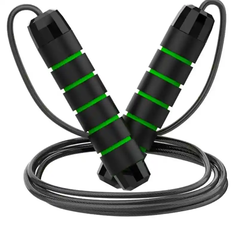 Lazo Guaya Cuerda Para Saltar Fitness Color Negro Con Verde