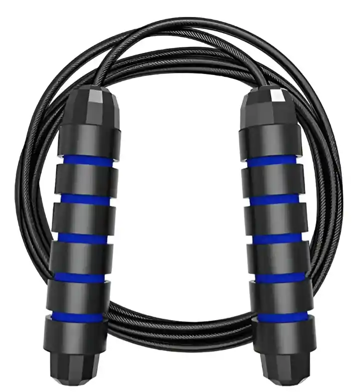 Lazo Guaya Cuerda Para Saltar Fitness Color Negro Con Azul