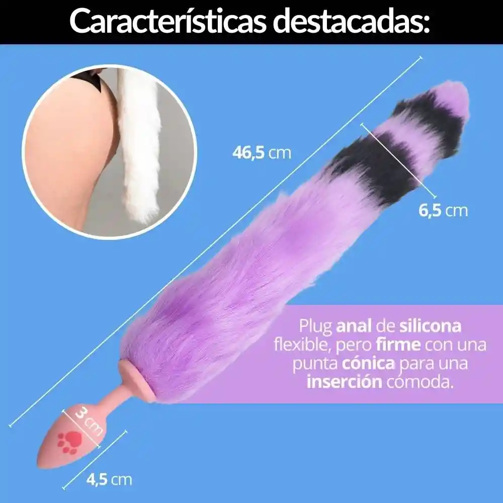 Plug Anal Con Cola De Zorro Footprint Talla S
