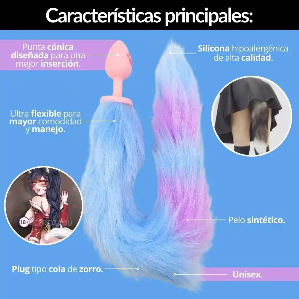 Plug Anal Con Cola De Zorro Footprint Talla S