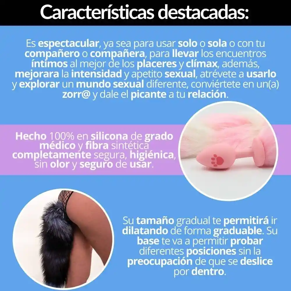 Plug Anal Con Cola De Zorro Footprint Talla S