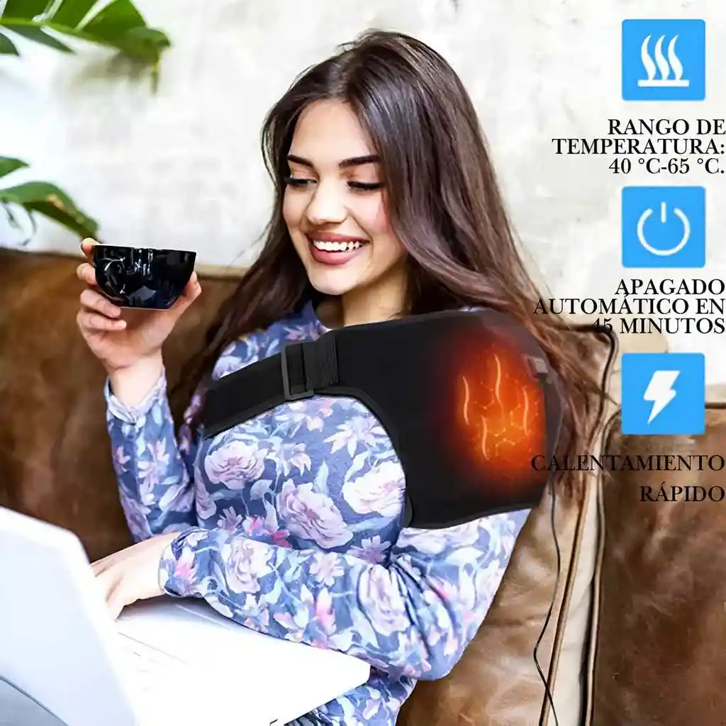 Masajeador Eléctrico Térmico De Hombro Almohadilla Térmica