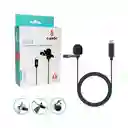 Micrófono De Solapa 3 Mts Para Celulares Tipo C