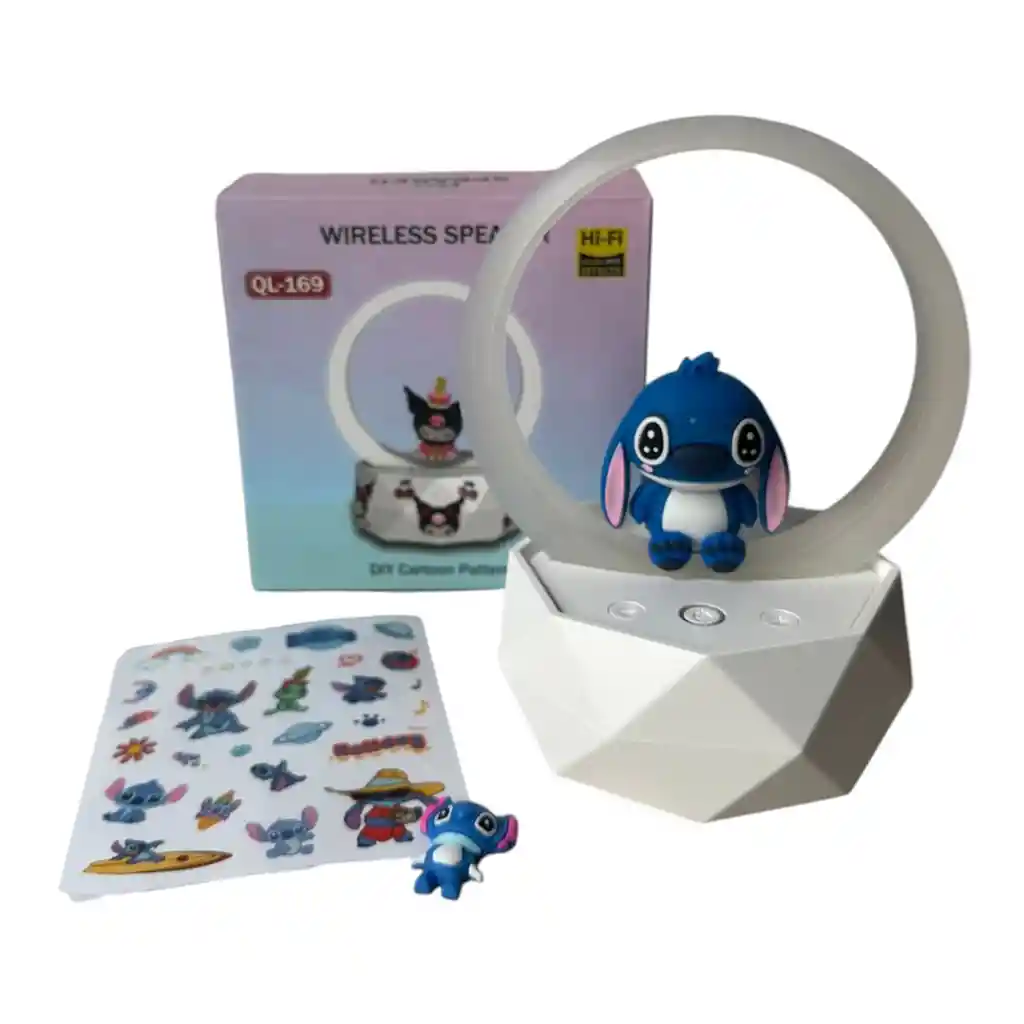 Lámpara Y Parlante Azul Bluetooth Para Niños Y Niñas