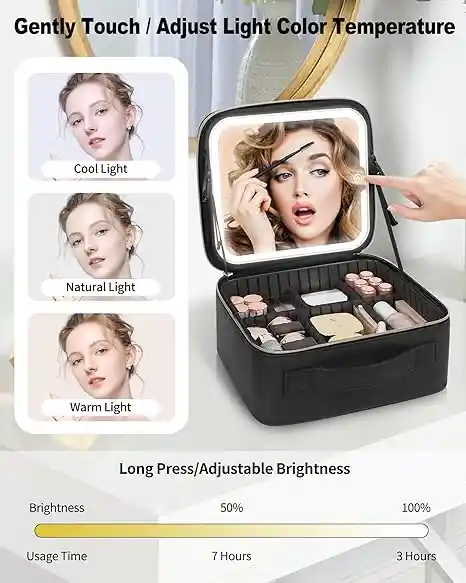 Cosmetiquera Con Espejo Led