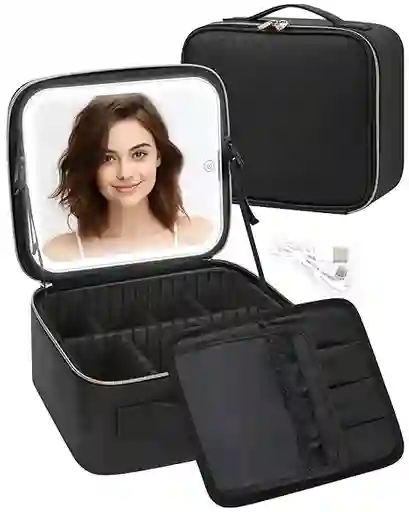 Cosmetiquera Con Espejo Led