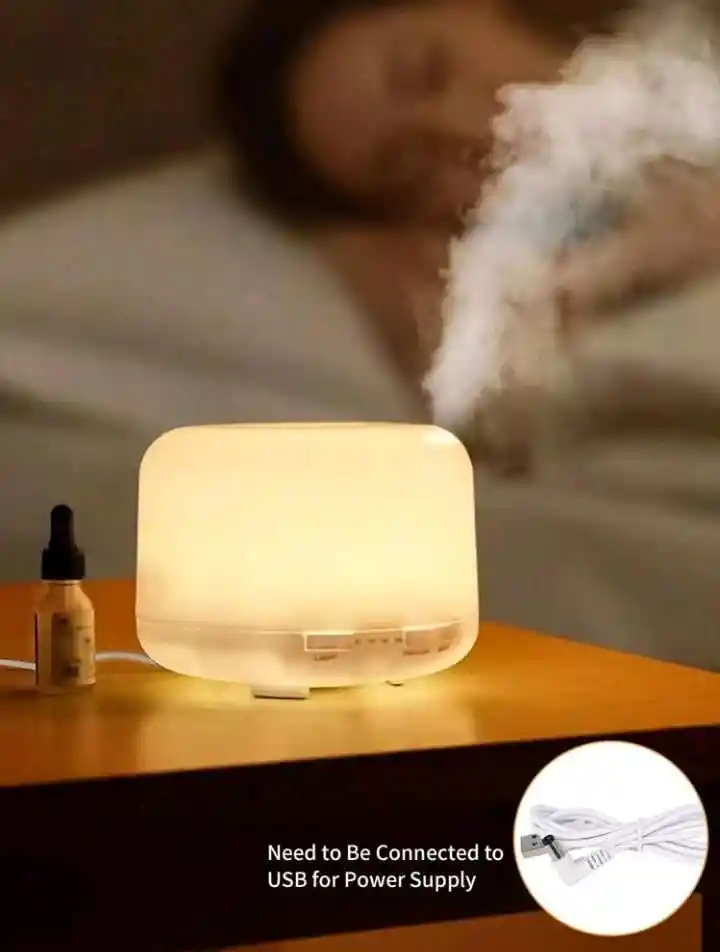 Humidificador Difusor De Aroma, Luz Led, Control + 1 Esencia Hidrosoluble (500ml)