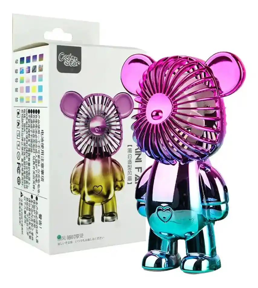 Ventilador De Mano Oso 14cm