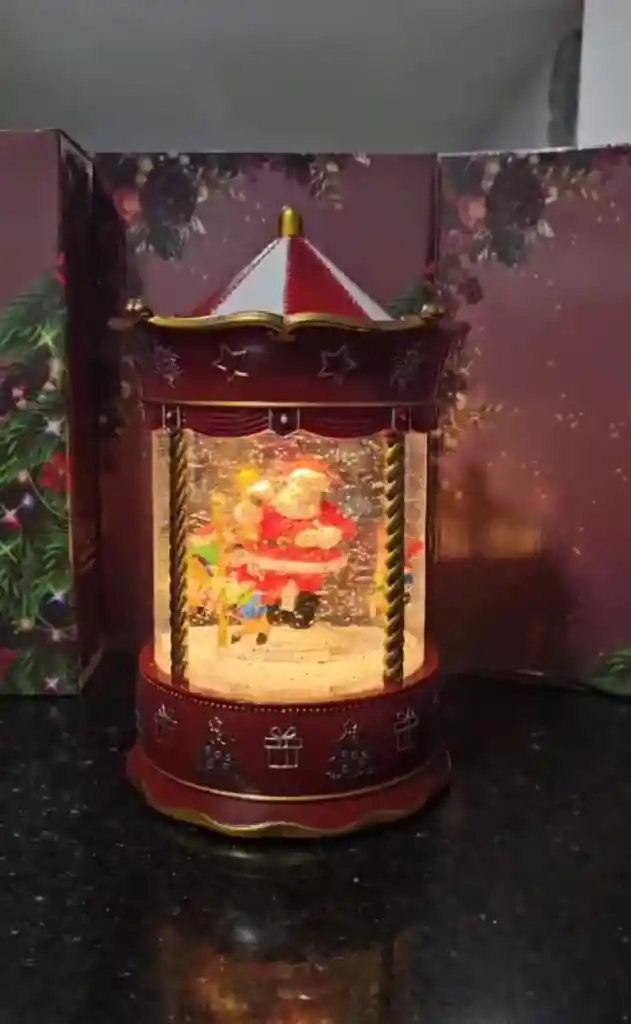 Carrusel Navideño Giratorio Animado Adorno Navideño Rojo🎄🎅