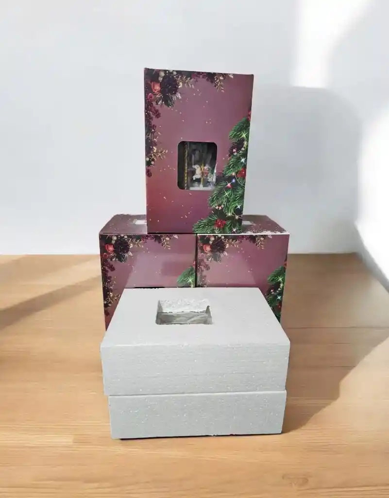 Carrusel Navideño Giratorio Animado Adorno Navideño Blanco 🎄🎅