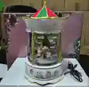 Carrusel Navideño Giratorio Animado Adorno Navideño Blanco 🎄🎅
