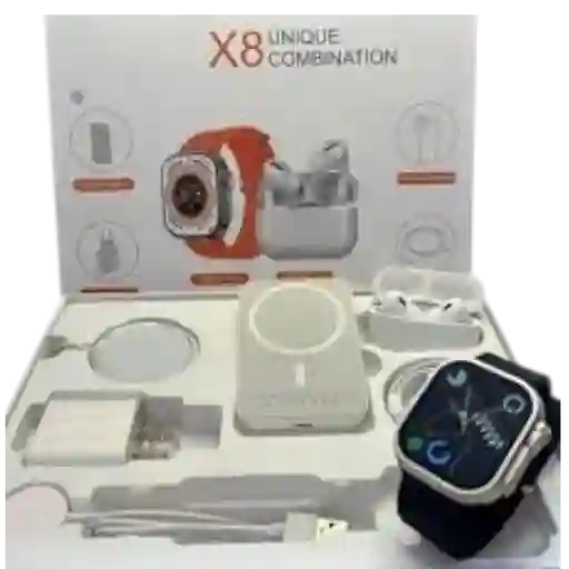Combo Reloj Power Bank Audifonos X8