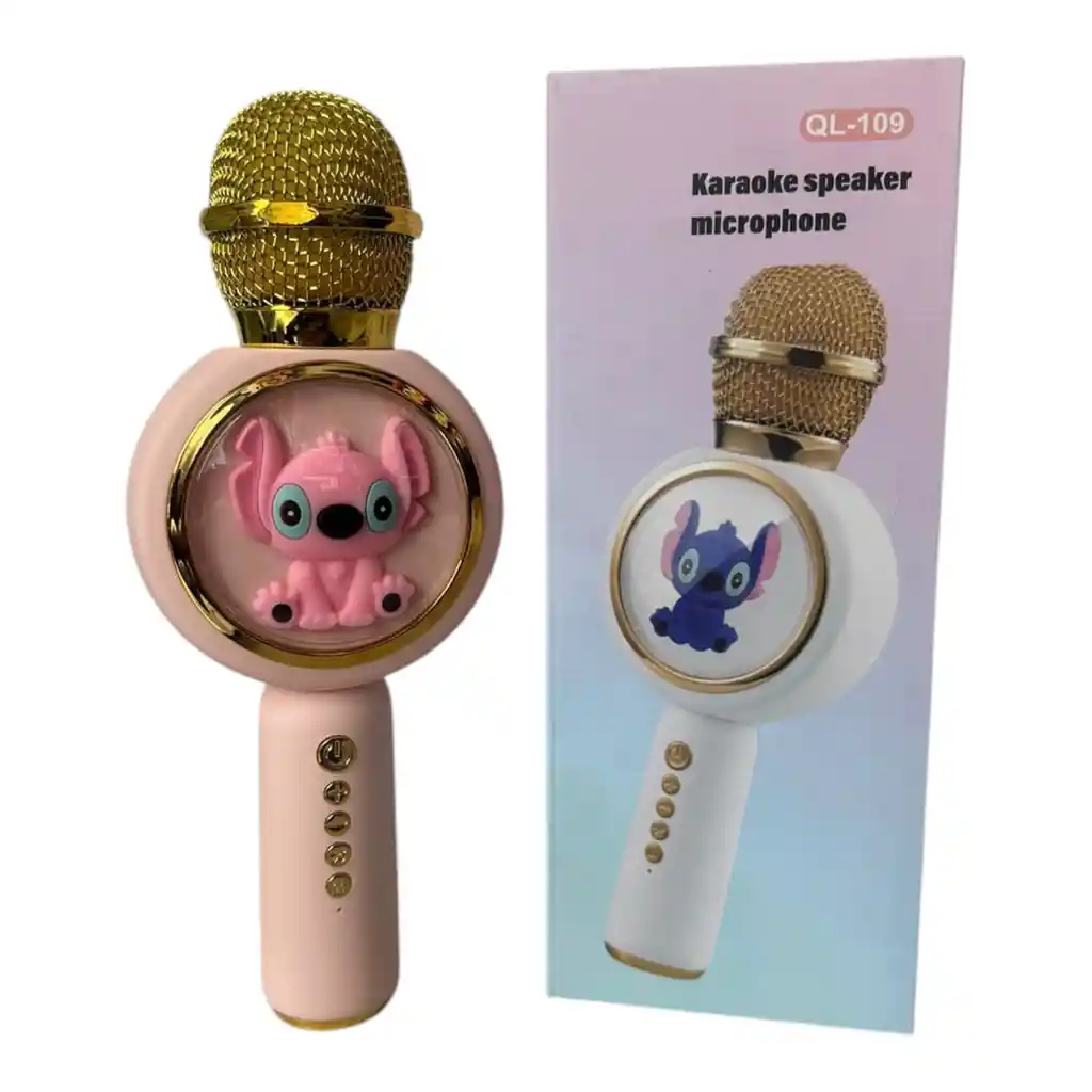 Microfono Karaoke Speaker Portatil Bluetooth Rosa Para Niños