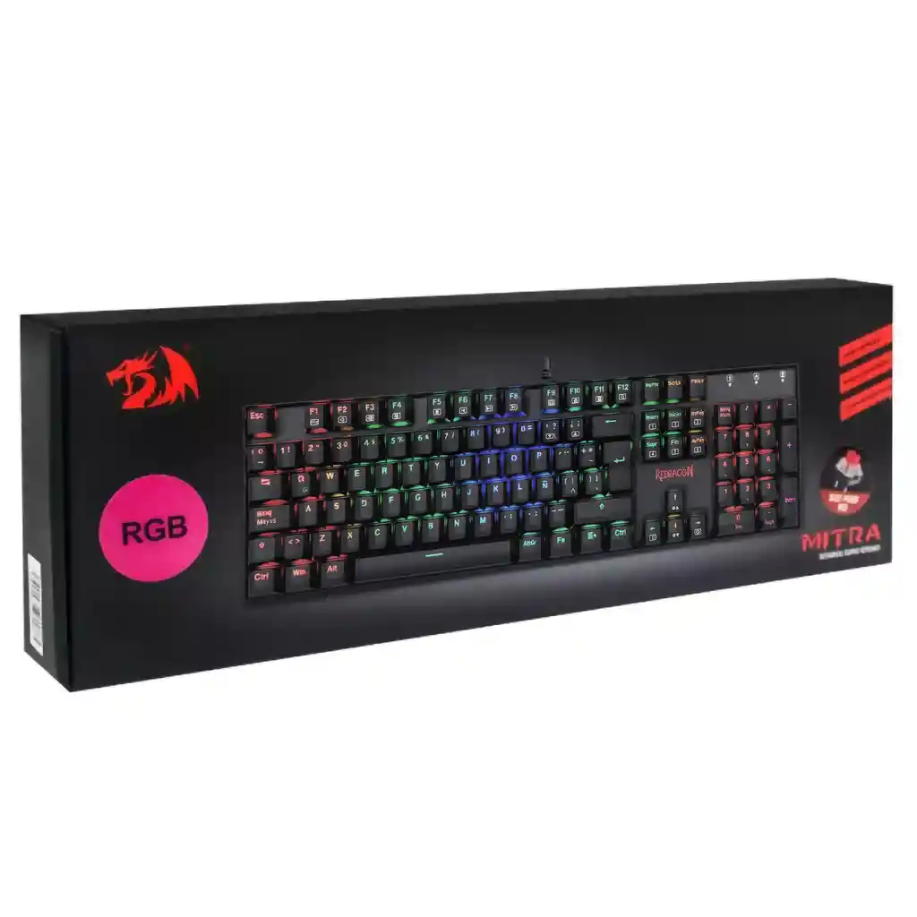 Teclado Mecánico Redragon K551 Mitra Rgb Español Negro