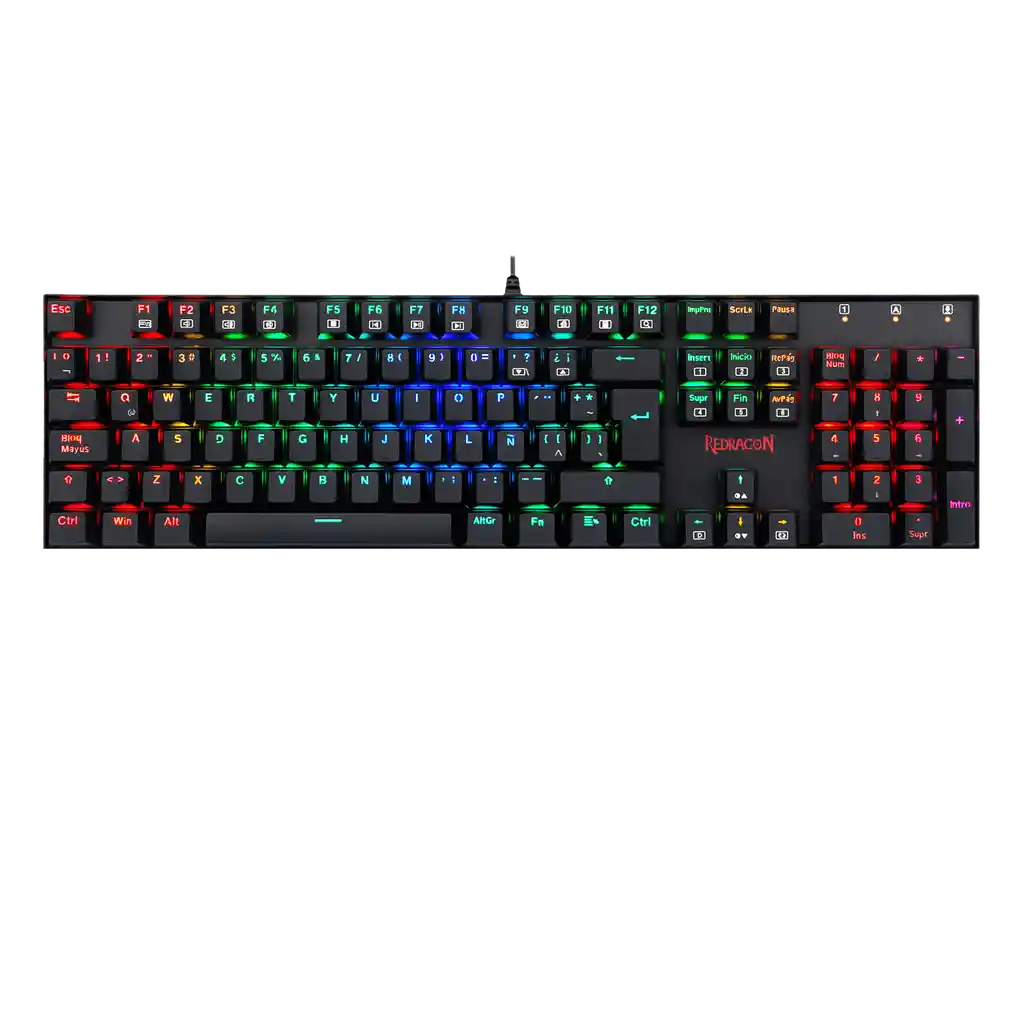 Teclado Mecánico Redragon K551 Mitra Rgb Español Negro